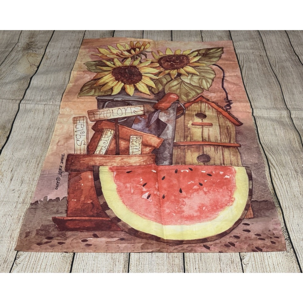 Diane Knott Double Sided Garden Sunflower Birdhouse Large Outdoor Flag TubH9